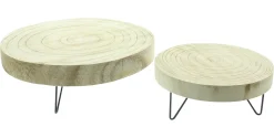 Herbstliche Dekoschalen|Dekoschalen & -Etageren|Frank Handels GmbH & Co. KG Baumscheibe "Natur", 2er Set