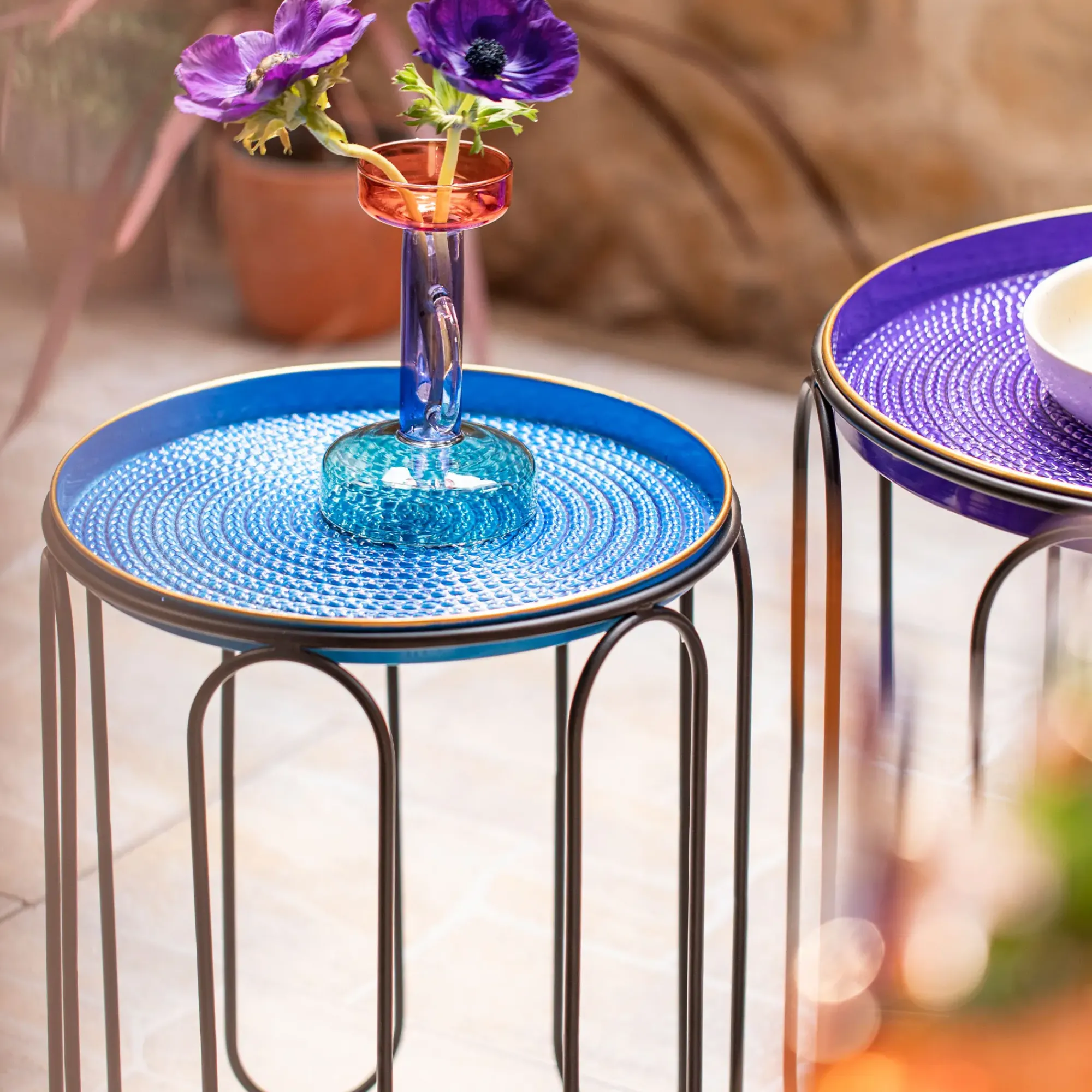 Tische|Gartentische|Frank Handels GmbH & Co. KG Beistelltisch "Blue", 2er Set