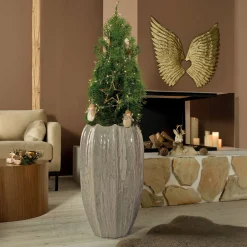 Home&Living - Deko|Übertöpfe|Frank Handels GmbH & Co. KG Übertopf "Almond Beige"