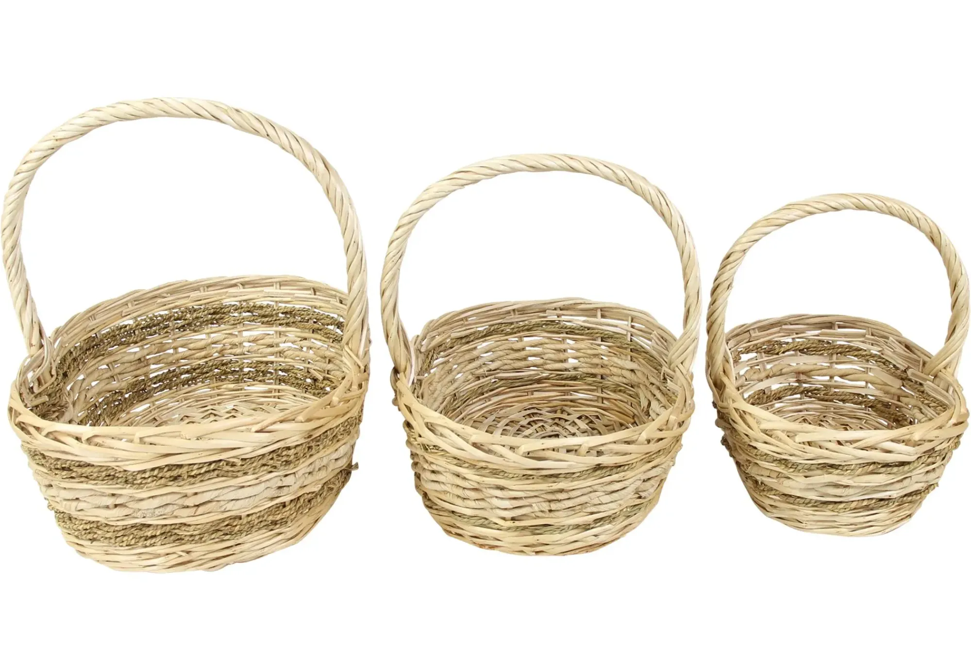 Präsentkörbe|Bügelkörbe|Frank Handels GmbH & Co. KG Bügelkorb "Seegras", 3er Set