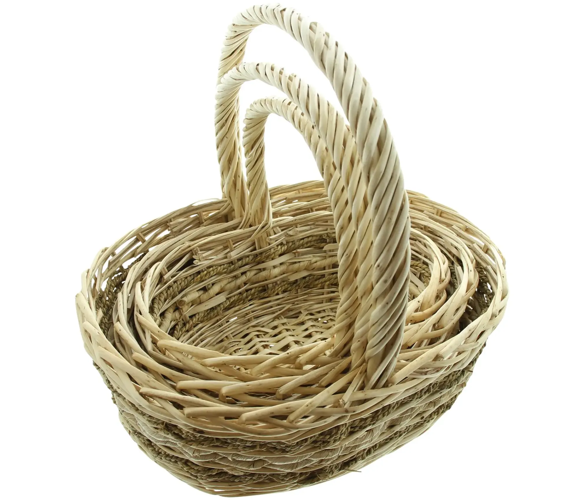 Präsentkörbe|Bügelkörbe|Frank Handels GmbH & Co. KG Bügelkorb "Seegras", 3er Set