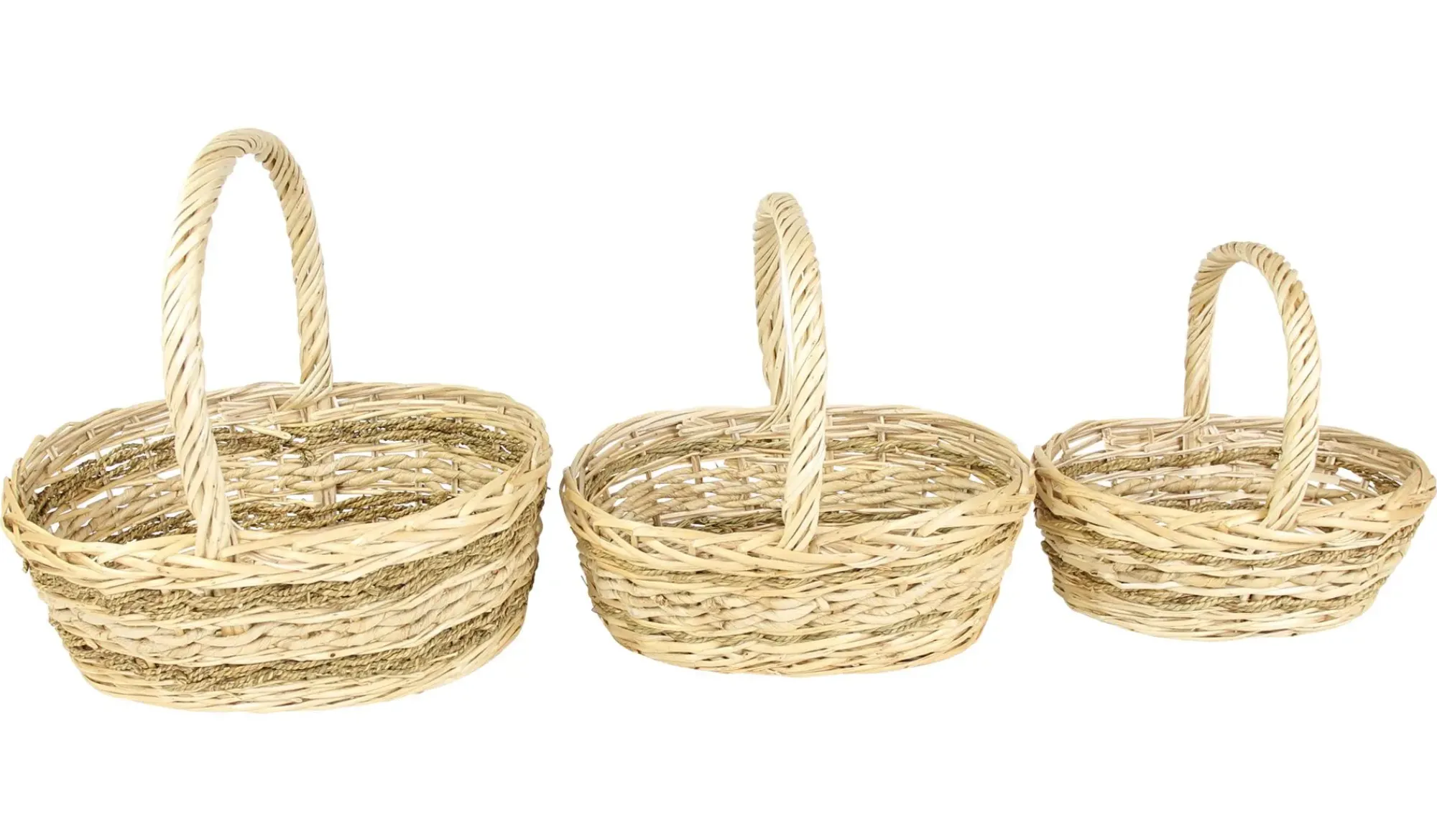 Präsentkörbe|Bügelkörbe|Frank Handels GmbH & Co. KG Bügelkorb "Seegras", 3er Set