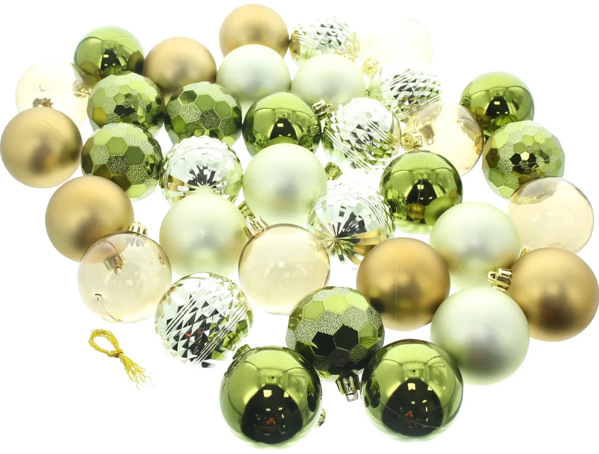 Weihnachtliche Dekokugeln|Baumschmuck|Frank Handels GmbH & Co. KG Christbaumkugel "Green & Gold", 36er Set