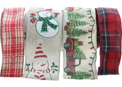 Zubehör Für Adventskränze|Weihnachtliche Kränze|Frank Handels GmbH & Co. KG Dekoband "Winterzeit", 4er Set