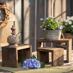 Gartendeko|Frank Handels GmbH & Co. KG Dekobank "Rustikal", 3er Set
