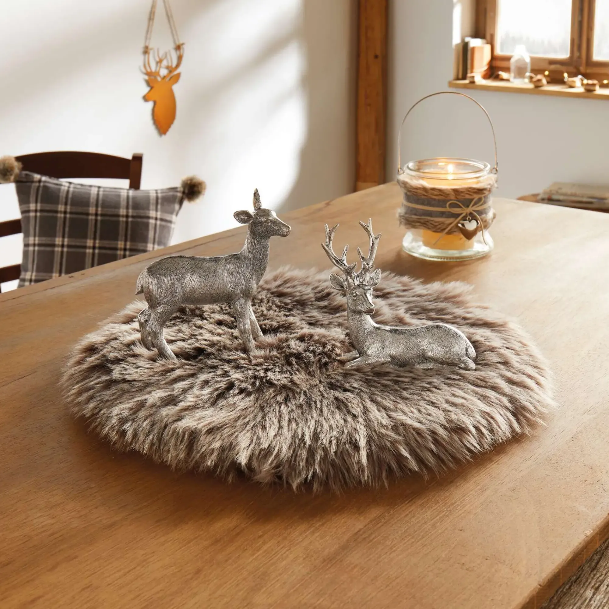 Felle & Kunstfelle|Herbstliche Felle & Dekofelle|Frank Handels GmbH & Co. KG Dekofell "Light Platin", rund