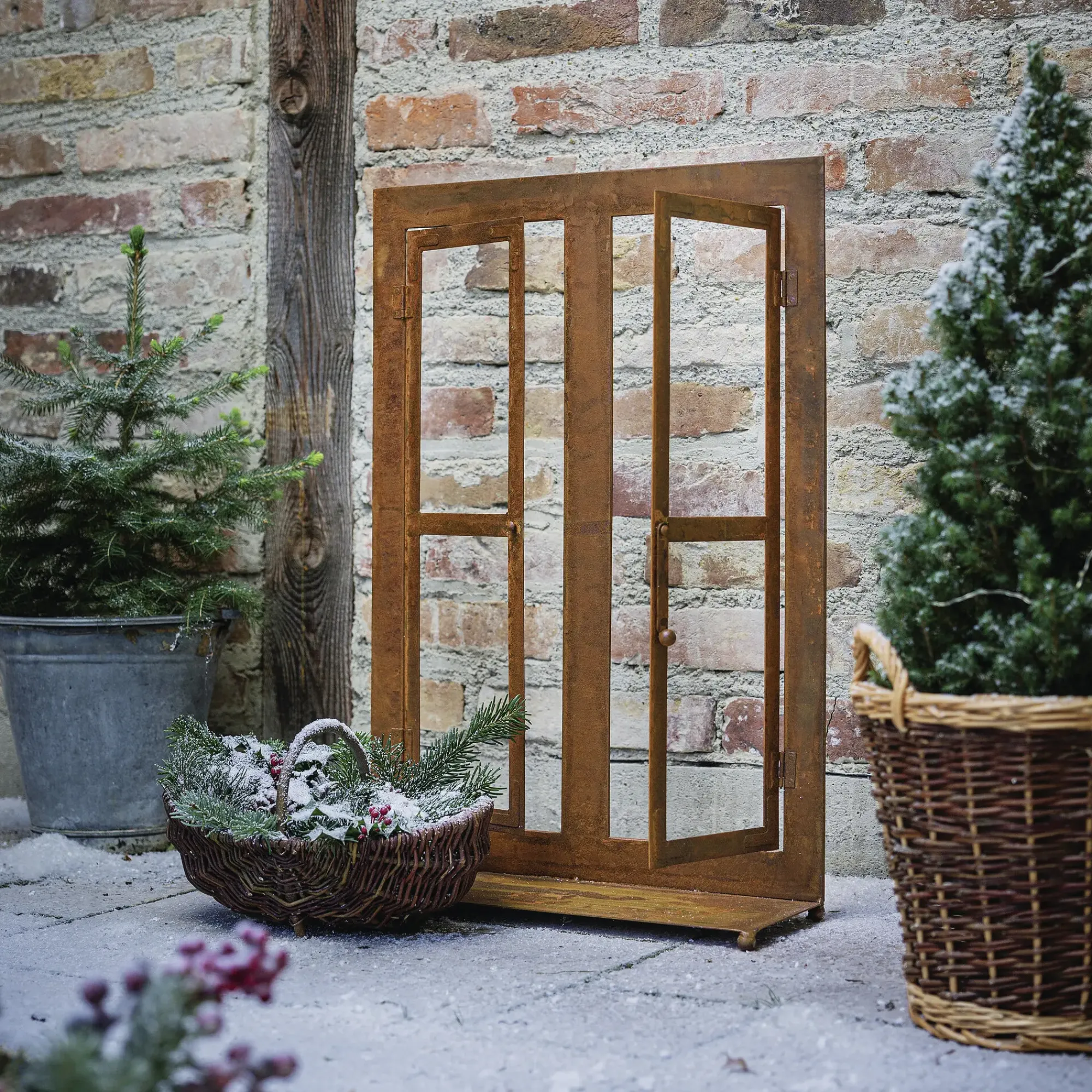 Gartendeko|Weihnachtliche Gartendeko|Frank Handels GmbH & Co. KG Dekofenster "Rost"
