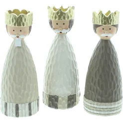 Weihnachtliche Dekofiguren|Frank Handels GmbH & Co. KG Deko-Figur "König mit Goldkrone", 3er Set