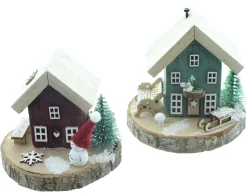 Weihnachtliche Dekofiguren|Weihnachtsmänner|Frank Handels GmbH & Co. KG Dekohaus "Winterzeit", 2er Set