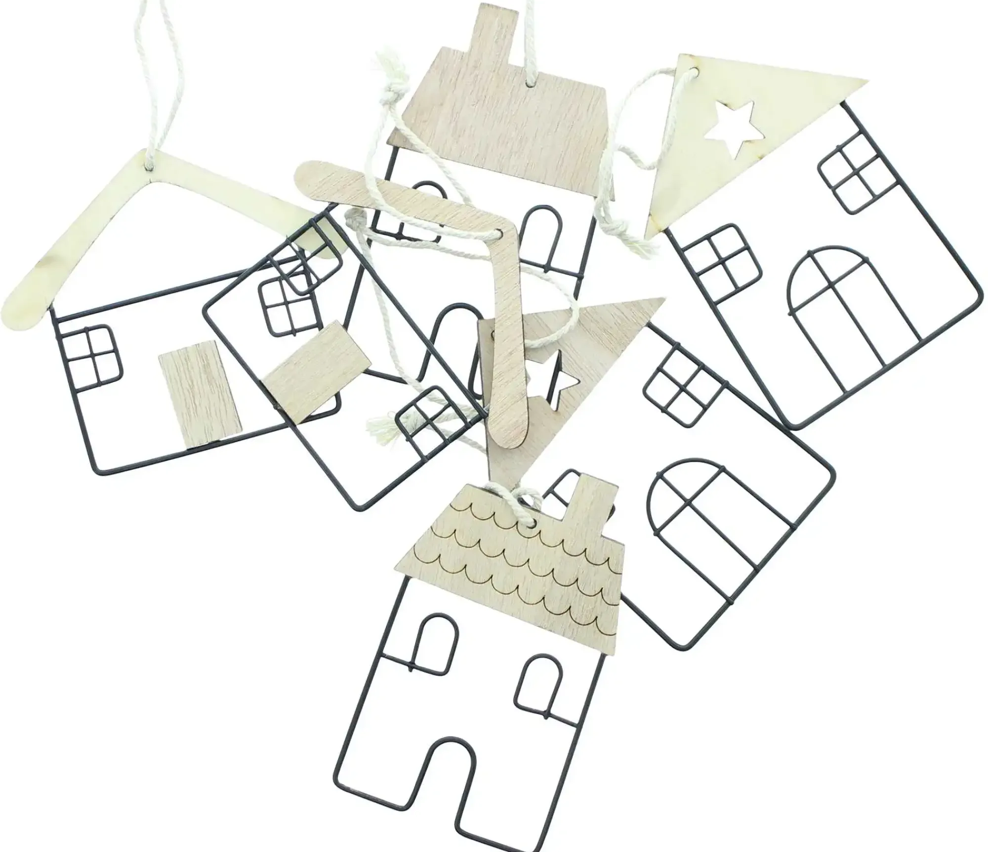Dekohänger|Baumschmuck|Frank Handels GmbH & Co. KG Dekohänger "Häuser", 6er Set