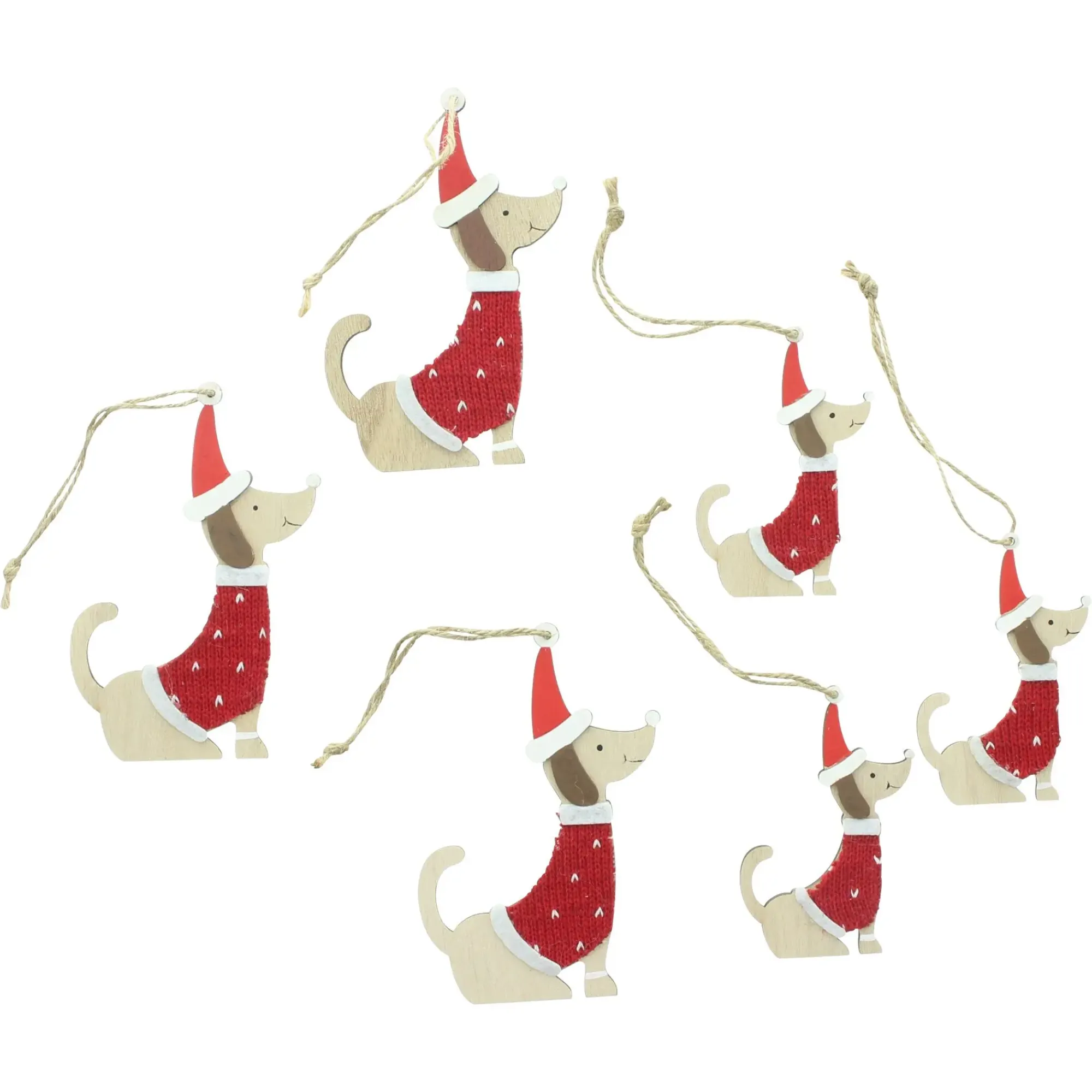 Dekohänger|Baumschmuck|Frank Handels GmbH & Co. KG Deko-Hänger "Weihnachtsdackel", 6er Set