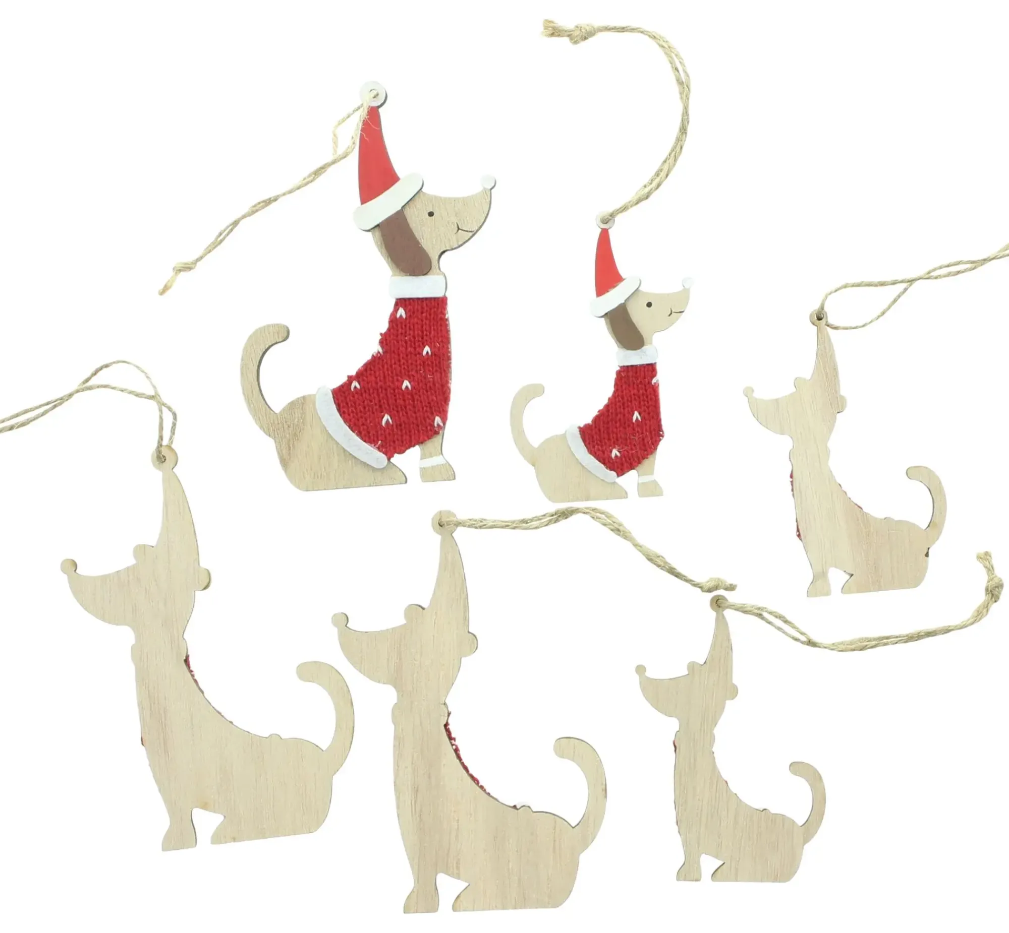 Dekohänger|Baumschmuck|Frank Handels GmbH & Co. KG Deko-Hänger "Weihnachtsdackel", 6er Set