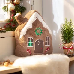 Weihnachtliche Kissen & Kissenhüllen|Frank Handels GmbH & Co. KG Deko-Kissen "Lebkuchenhaus"