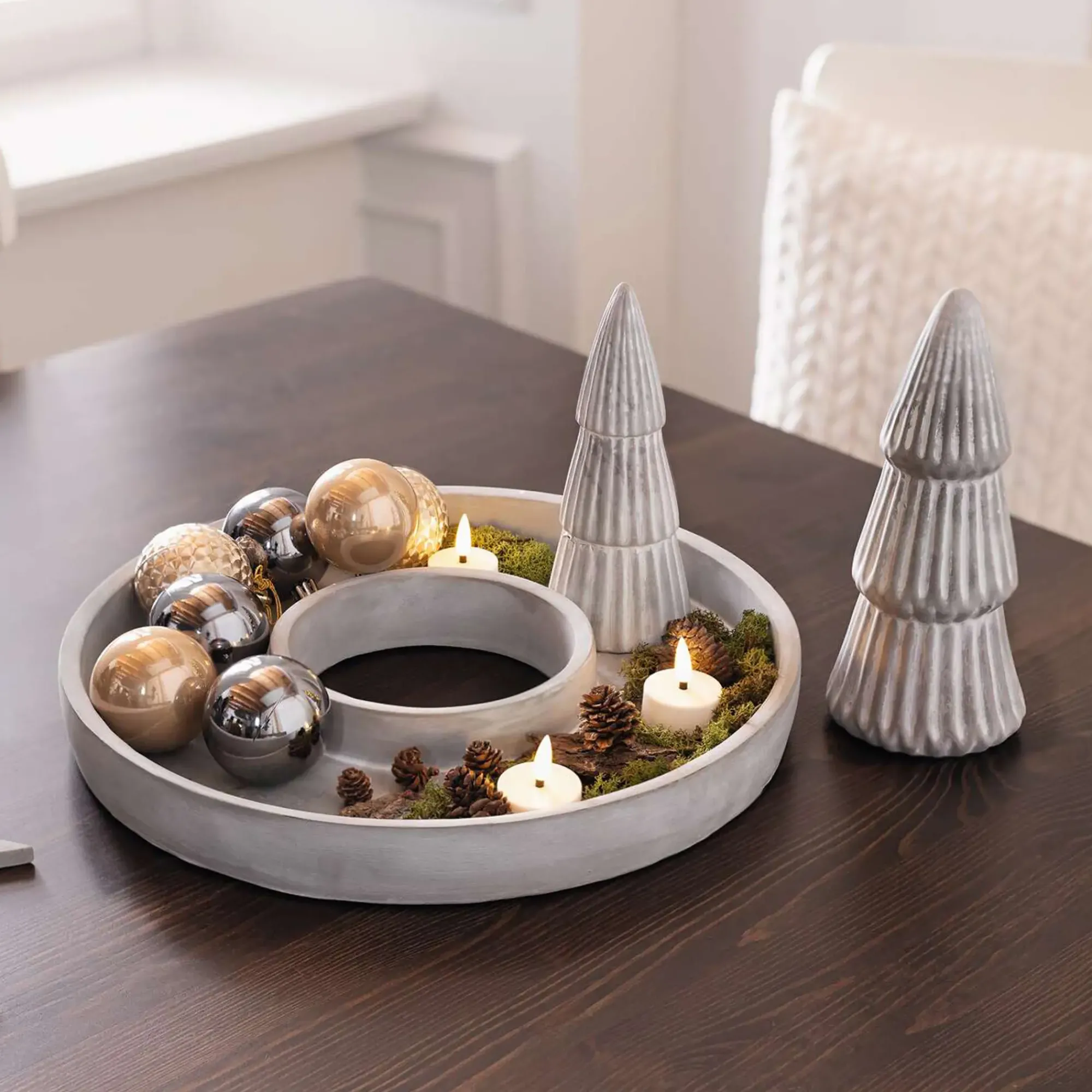 Weihnachtliche Dekoringe|Zubehör Für Adventskränze|Frank Handels GmbH & Co. KG Dekoring "Grey"