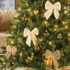 Weihnachtliche Dekofiguren|Dekohänger|Frank Handels GmbH & Co. KG Deko-Schleife "Plüsch", 6er Set