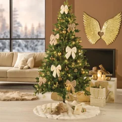 Weihnachtliche Dekofiguren|Dekohänger|Frank Handels GmbH & Co. KG Deko-Schleife "Plüsch", 6er Set