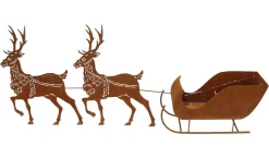 Weihnachtliche Gartendeko|Schlitten|Frank Handels GmbH & Co. KG Deko-Schlitten "Rentiere"