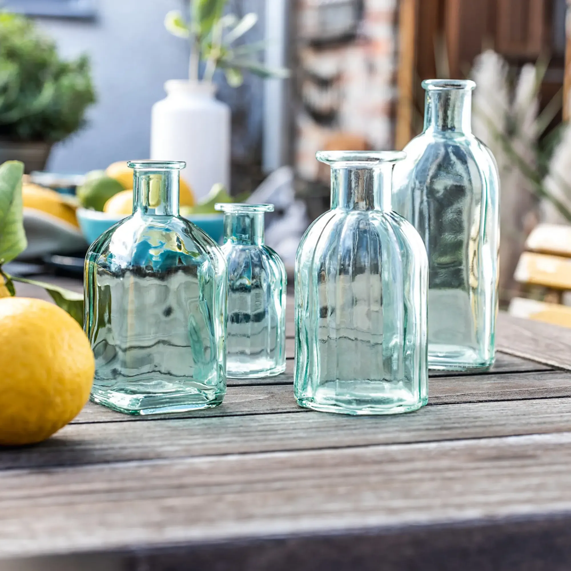 Dekovasen|Frank Handels GmbH & Co. KG Dekovase "Aquagrün", 4er Set