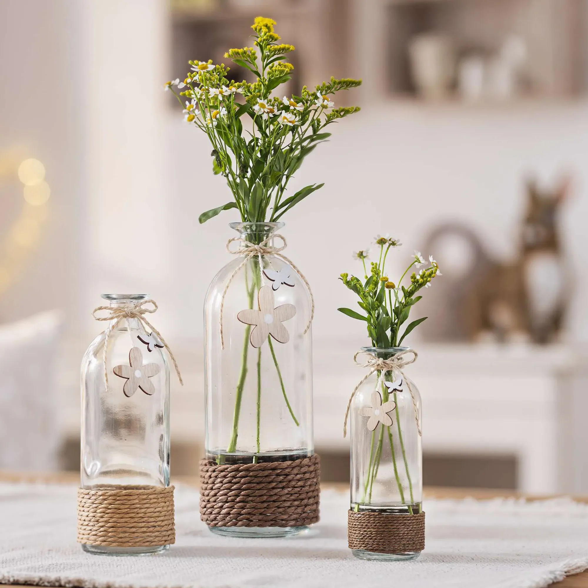Dekovasen|Frank Handels GmbH & Co. KG Dekovase "Blume & Schmetterling", 3er Set