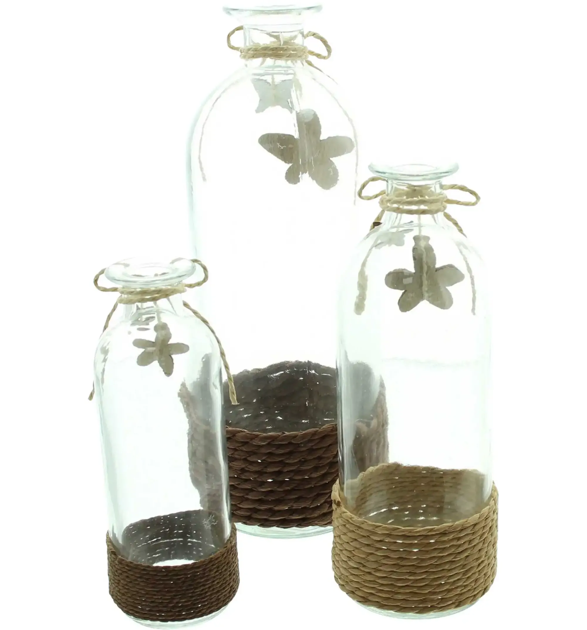 Dekovasen|Frank Handels GmbH & Co. KG Dekovase "Blume & Schmetterling", 3er Set