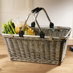 Einkaufskörbe|Frank Handels GmbH & Co. KG Einkaufskorb "Shopping", grau gekalkt