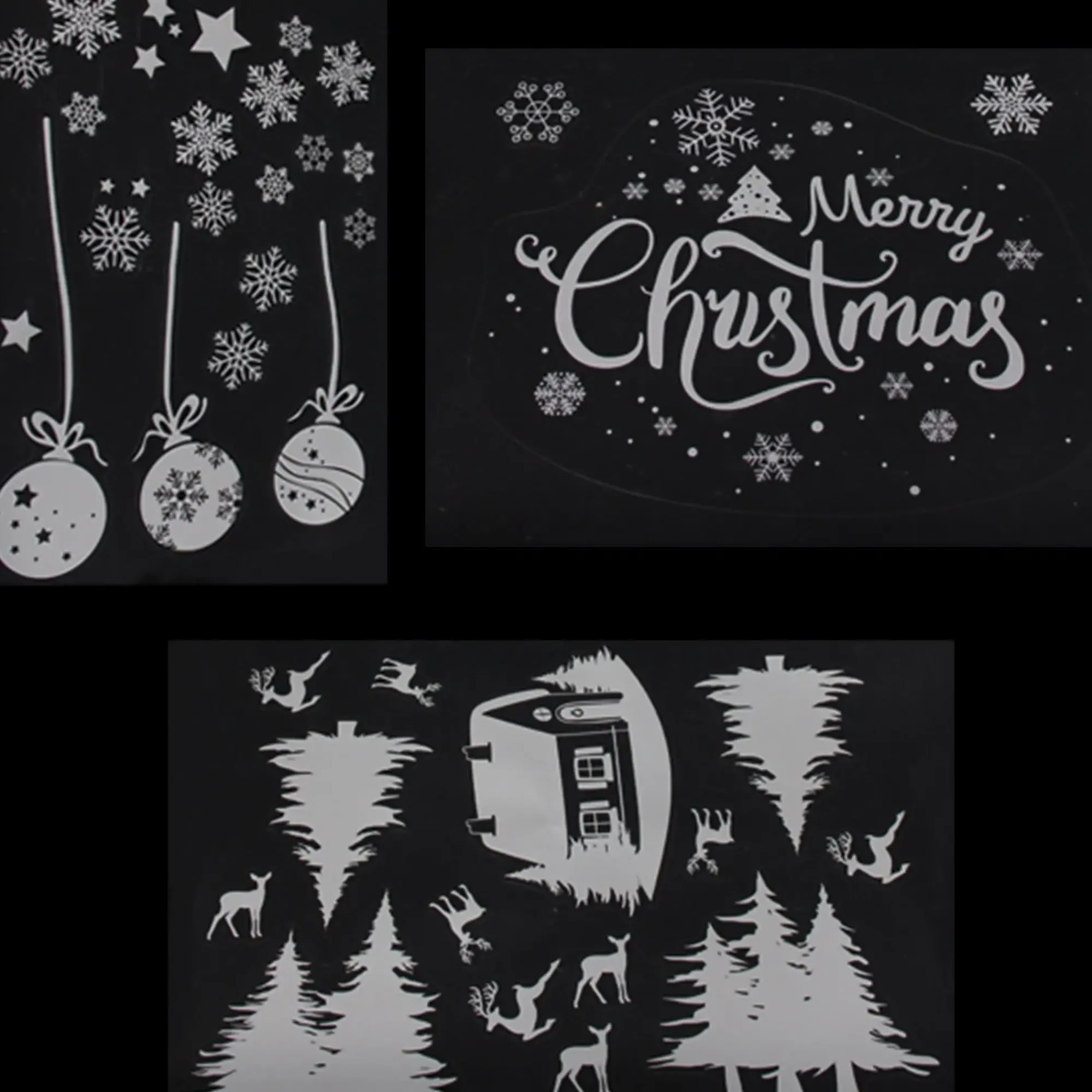 Weihnachtliche Wanddeko|Sterne|Frank Handels GmbH & Co. KG Fenstersticker "Merry Christmas", 33er Set