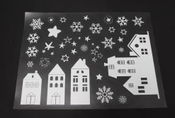 Weihnachtliche Wanddeko|Frank Handels GmbH & Co. KG Fenstersticker "Winterhäuser", 109er Set