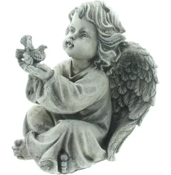 Herbstgarten|Grabschmuck|Frank Handels GmbH & Co. KG Figur "Engel mit Vogel"