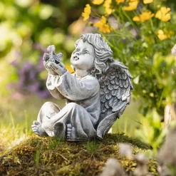 Herbstgarten|Grabschmuck|Frank Handels GmbH & Co. KG Figur "Engel mit Vogel"