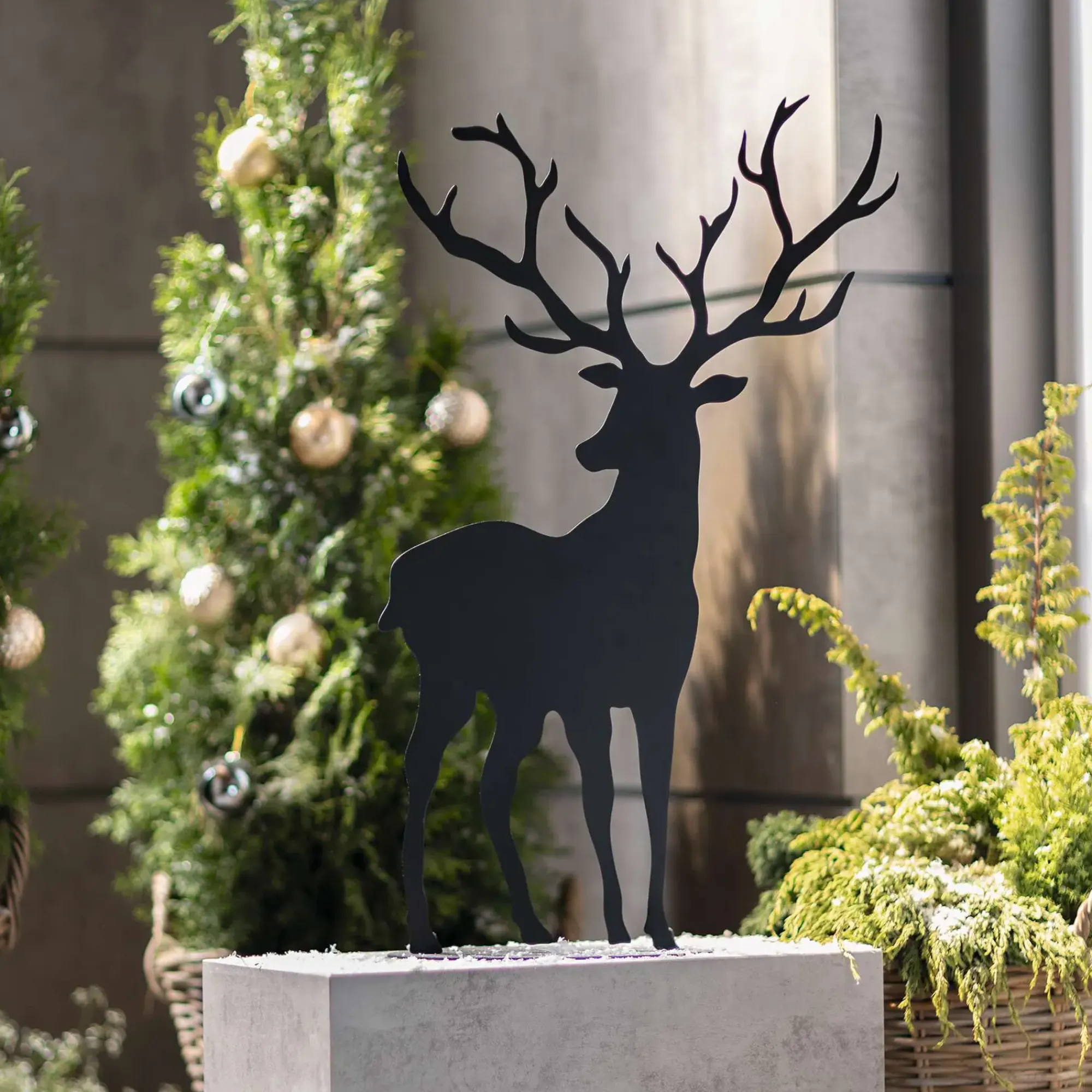 Weihnachtliche Gartendeko|Figuren Für Den Garten|Frank Handels GmbH & Co. KG Figur "Hirsch"