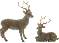 Weihnachtliche Dekofiguren|Frank Handels GmbH & Co. KG Figur "Hirschpaar", 2er Set