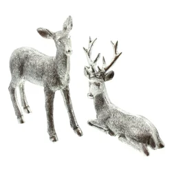 Weihnachtliche Dekofiguren|Chalet & Hütte|Frank Handels GmbH & Co. KG Figur "Reh & Hirsch", 2er Set
