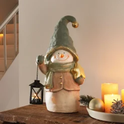 Weihnachtliche Dekofiguren|Frank Handels GmbH & Co. KG Figur "Schneemann mit Laterne"