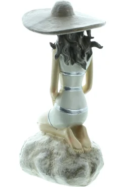 Dekofiguren|Frank Handels GmbH & Co. KG Figur "Stranddame auf Fels"