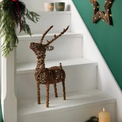 Home&Living - Weihnachten|Weihnachtliche Dekofiguren|Frank Handels GmbH & Co. KG Flechtfigur "Rentier"