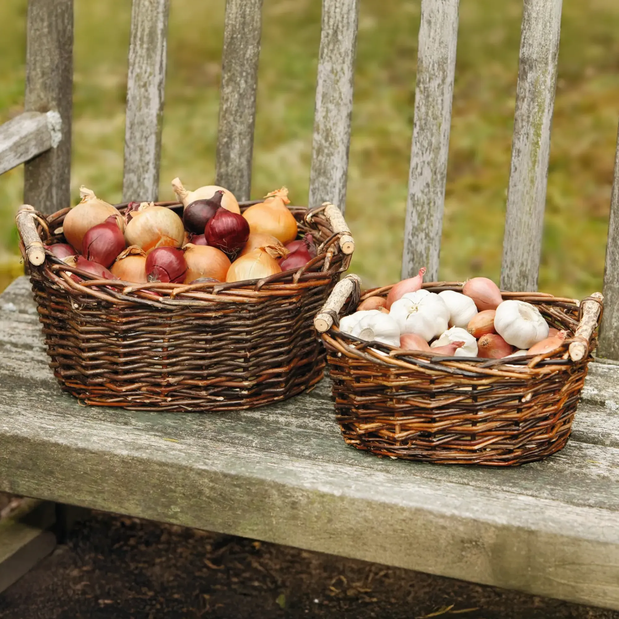 Herbstgarten|Füllkörbe & Universalkörbe|Frank Handels GmbH & Co. KG Füllkorb "Holzgriff", groß