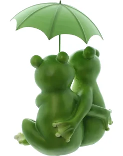 Dekofiguren|Frank Handels GmbH & Co. KG Froschpaar "Regenschirm"