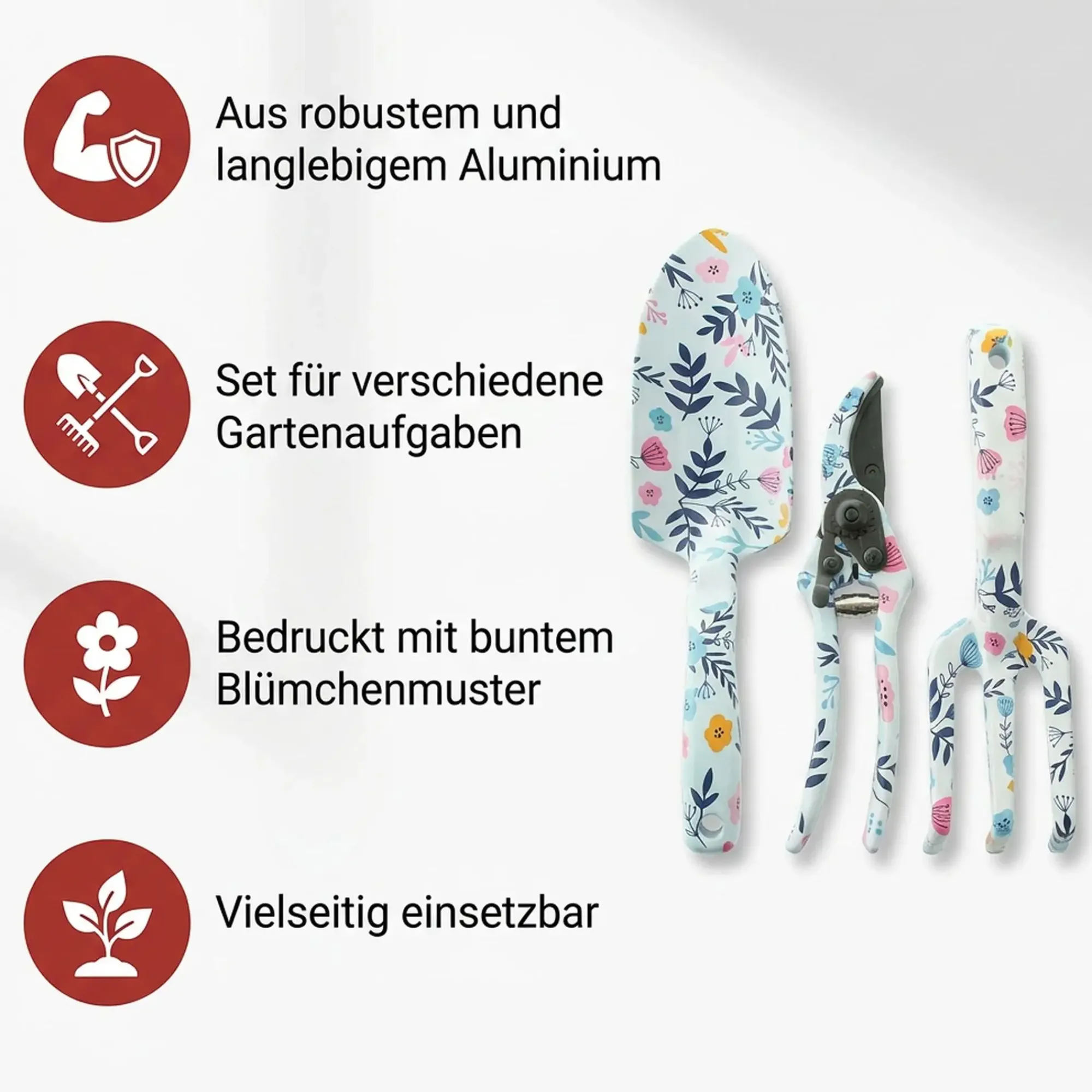 Gartendeko|Beetbegrenzung & Zäune|Frank Handels GmbH & Co. KG Gartenhelfer "Floral", 3er Set