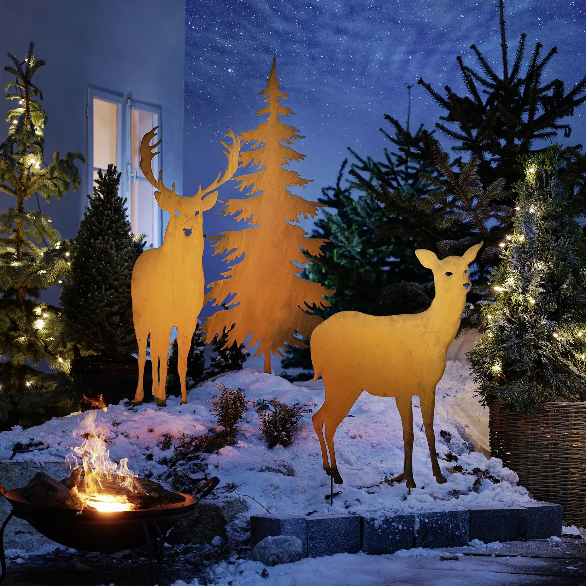 Weihnachtliche Streuer & Stecker|Figuren Für Den Garten|Frank Handels GmbH & Co. KG Gartenstecker "Reh"