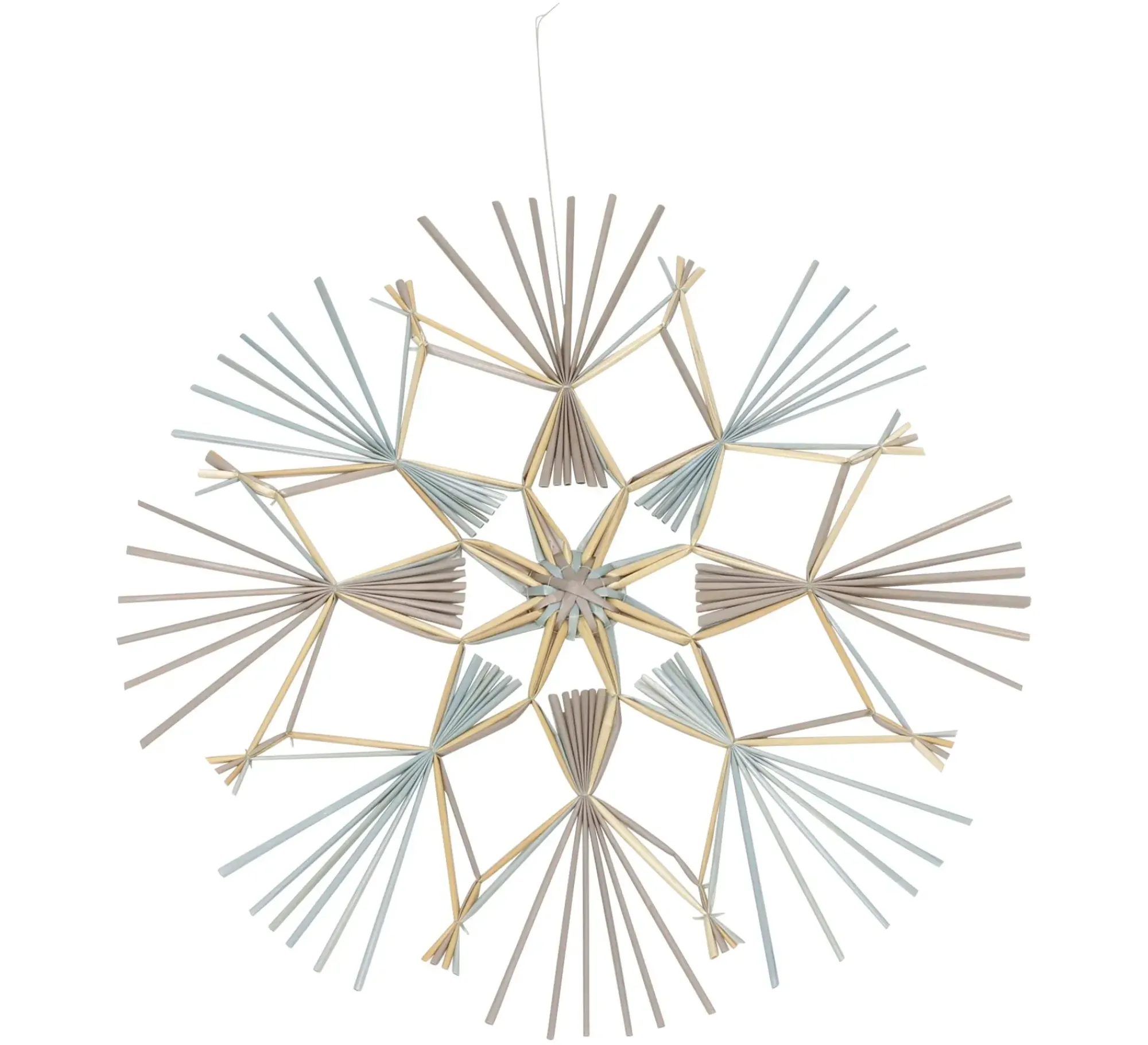 Dekohänger|Baumschmuck|Frank Handels GmbH & Co. KG Großer Strohstern "Eisblau", 2er Set