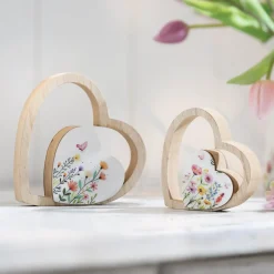 Deko- Und Wohnaccessoires|Frank Handels GmbH & Co. KG Herz "Blumenwiese", 2er Set