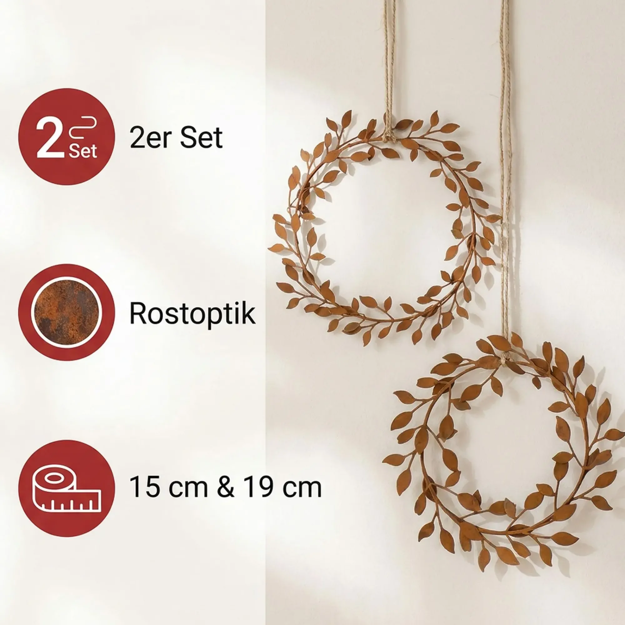 Dekohänger|Frank Handels GmbH & Co. KG Hänger "Blätterkranz", 2er Set
