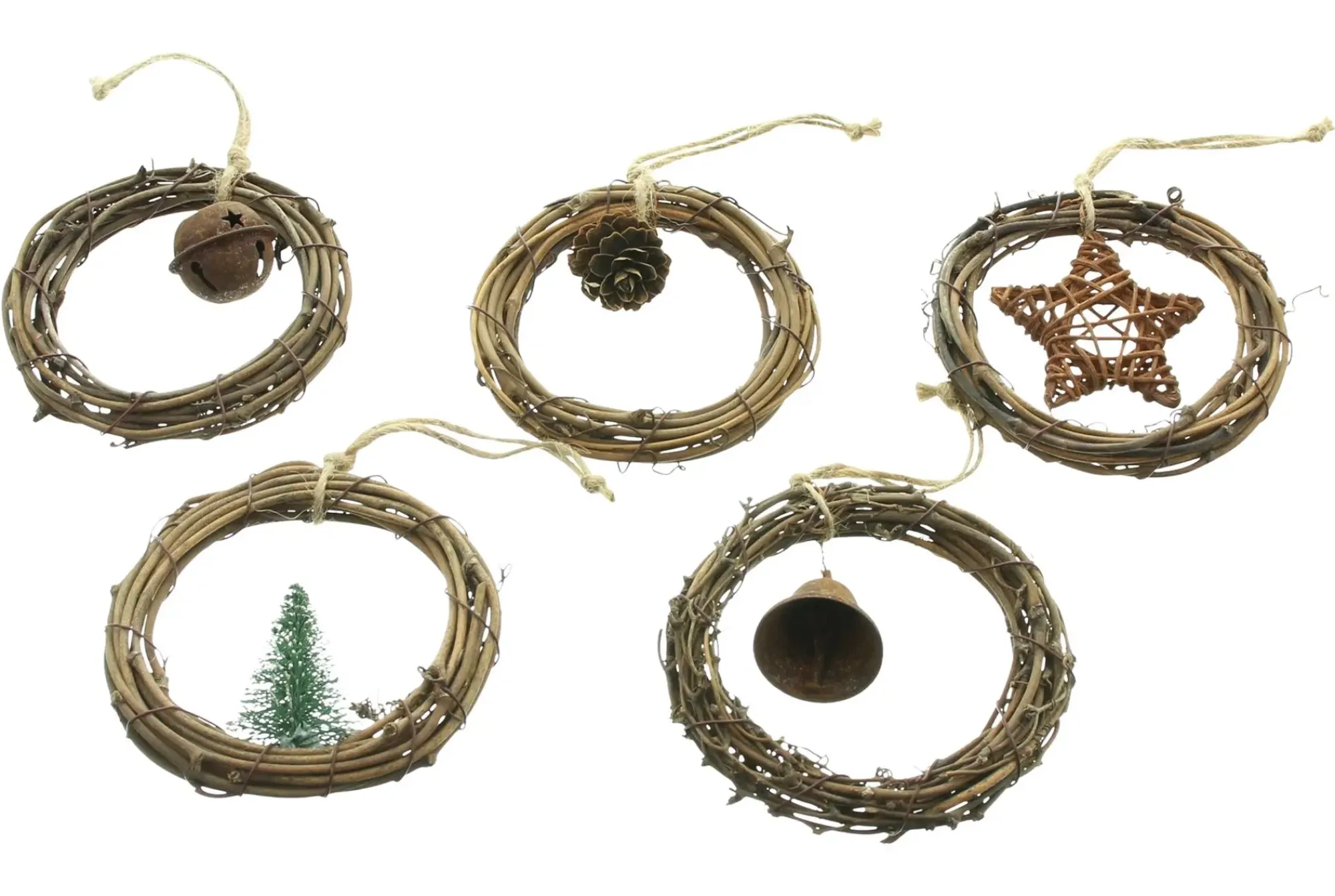 Dekohänger|Baumschmuck|Frank Handels GmbH & Co. KG Hänger "Minikranz", 5er Set