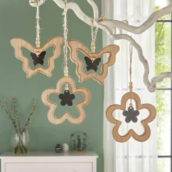 Dekohänger|Frank Handels GmbH & Co. KG Hänger "Schmetterling & Blume", 4er Set