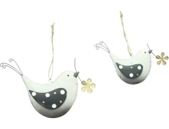 Dekohänger|Frank Handels GmbH & Co. KG Hänger "Vogel mit Blume", 2er Set