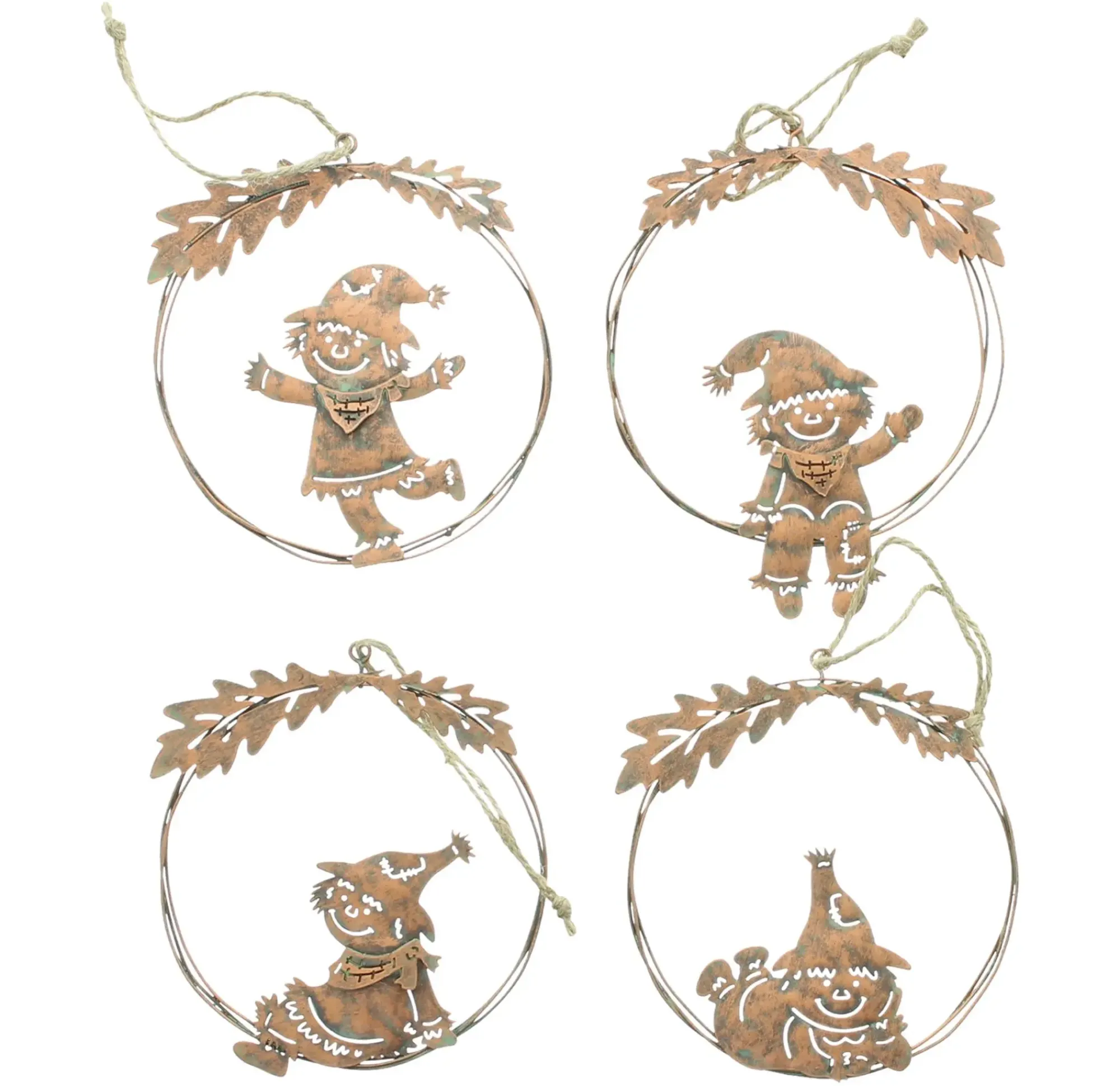 Herbstliche Dekohänger|Frank Handels GmbH & Co. KG Hänger "Vogelscheuche", 4er Set