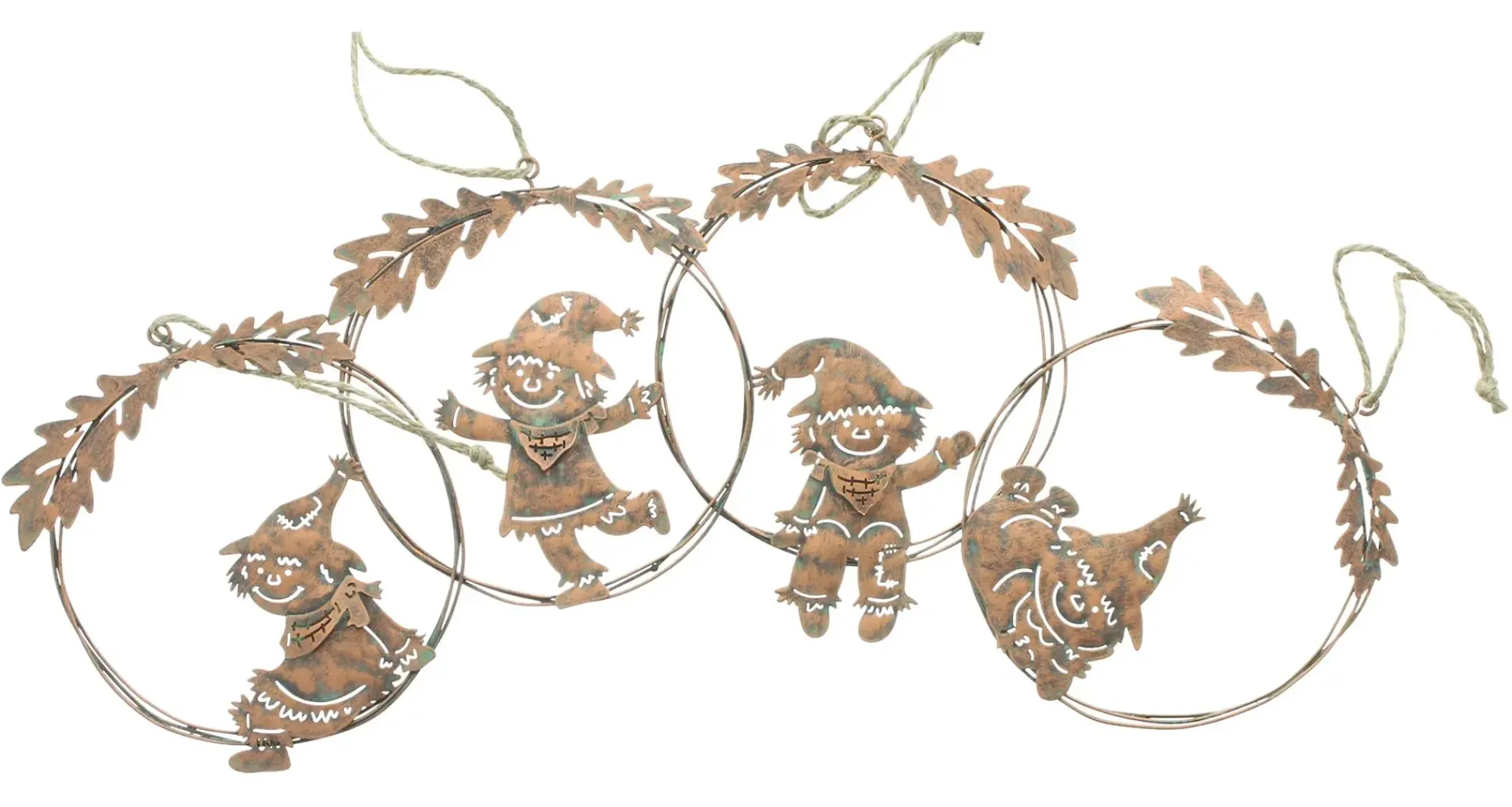 Herbstliche Dekohänger|Frank Handels GmbH & Co. KG Hänger "Vogelscheuche", 4er Set