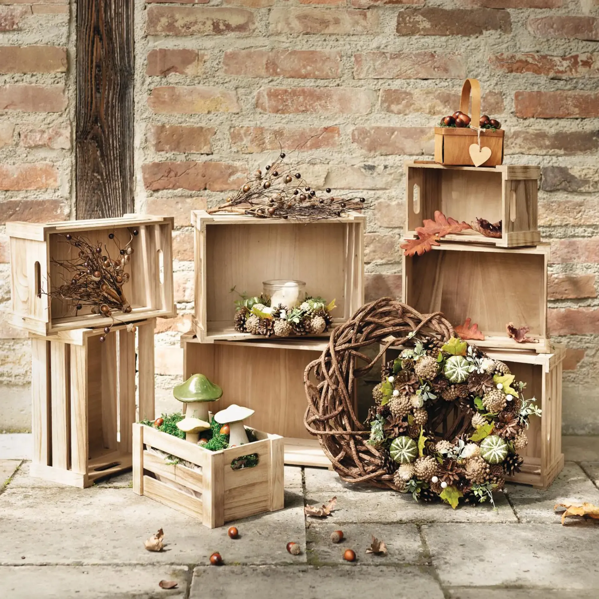 Ladendeko|Kisten & Dekoboxen|Frank Handels GmbH & Co. KG Holzkiste "Basic", 3er Set