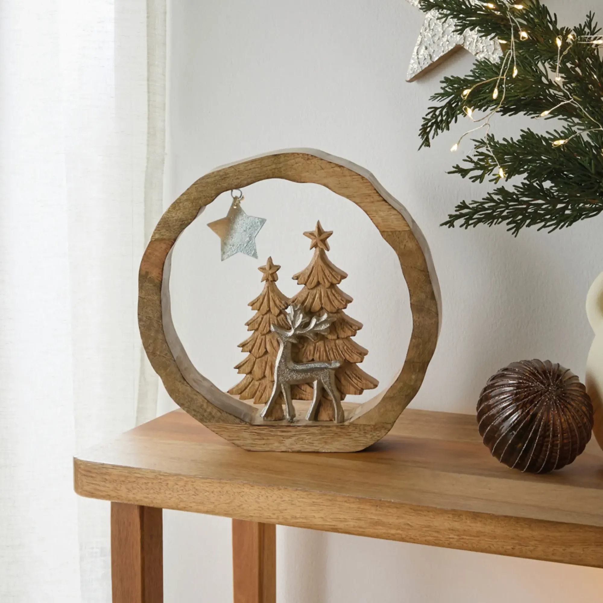 Weihnachtliche Dekoringe|Weihnachtliche Kränze|Frank Handels GmbH & Co. KG Holz-Kranz "Winterwald"