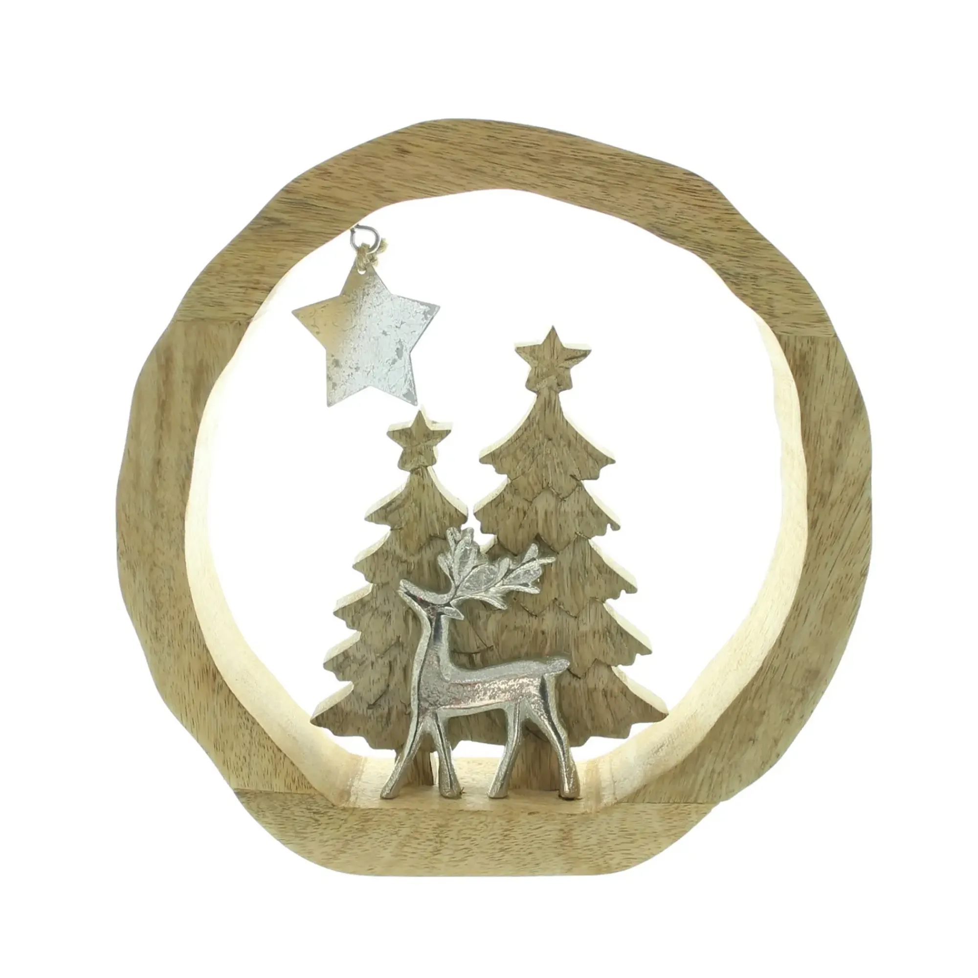 Weihnachtliche Dekoringe|Weihnachtliche Kränze|Frank Handels GmbH & Co. KG Holz-Kranz "Winterwald"